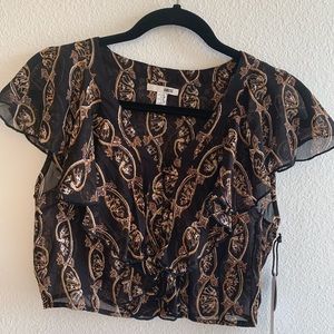 Amuse society cropped top ruffle small NWT SRR